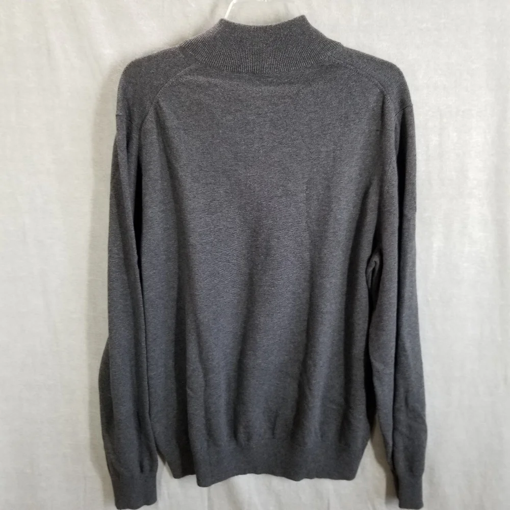 Jos A Bank Men's XL Sweater‎ Traveler's Collection Gray Pima Cotton 1/4 Zip Soft